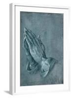 Praying Hands, 1508, Point of Brush and Black Ink, Heightened with White, on Blue Prepared Paper-Albrecht Dürer-Framed Giclee Print