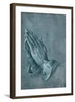 Praying Hands, 1508, Point of Brush and Black Ink, Heightened with White, on Blue Prepared Paper-Albrecht Dürer-Framed Giclee Print