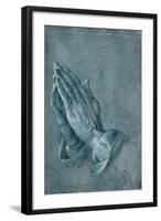 Praying Hands, 1508, Point of Brush and Black Ink, Heightened with White, on Blue Prepared Paper-Albrecht Dürer-Framed Giclee Print