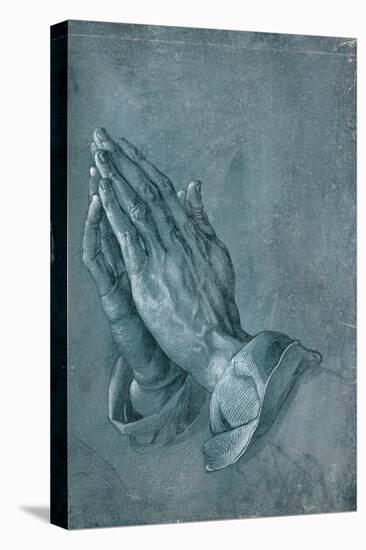 Praying Hands, 1508, Point of Brush and Black Ink, Heightened with White, on Blue Prepared Paper-Albrecht Dürer-Stretched Canvas