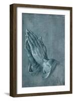 Praying Hands, 1508, Point of Brush and Black Ink, Heightened with White, on Blue Prepared Paper-Albrecht Dürer-Framed Giclee Print