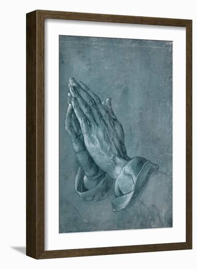 Praying Hands, 1508, Point of Brush and Black Ink, Heightened with White, on Blue Prepared Paper-Albrecht Dürer-Framed Giclee Print