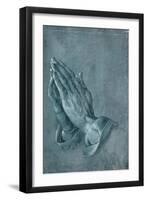 Praying Hands, 1508, Point of Brush and Black Ink, Heightened with White, on Blue Prepared Paper-Albrecht Dürer-Framed Giclee Print