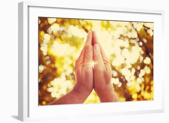 Praying Hands. Instagram Effect.-soupstock-Framed Photographic Print