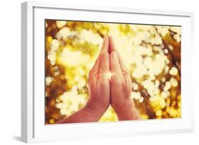 Praying Hands. Instagram Effect.-soupstock-Framed Photographic Print