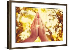 Praying Hands. Instagram Effect.-soupstock-Framed Photographic Print