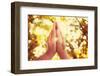 Praying Hands. Instagram Effect.-soupstock-Framed Photographic Print