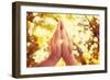 Praying Hands. Instagram Effect.-soupstock-Framed Photographic Print