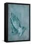 Praying Hands (study). Point of brush and black ink, heightened with white, on blue prepared paper.-Albrecht Dürer-Framed Stretched Canvas