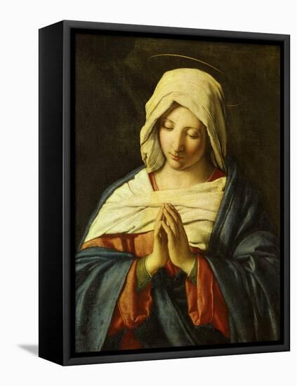 Praying Madonna-Giovanni Battista Salvi da Sassoferrato-Framed Stretched Canvas