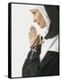 Praying Nun Holding Rosary-null-Framed Stretched Canvas