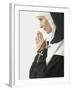 Praying Nun Holding Rosary-null-Framed Photographic Print