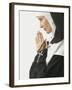 Praying Nun Holding Rosary-null-Framed Photographic Print