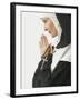Praying Nun Holding Rosary-null-Framed Photographic Print