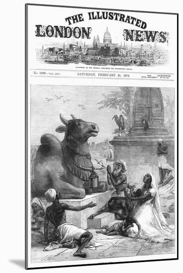 Praying to Nandi for Relief from Famine, Bengal, India, 1874-null-Mounted Giclee Print