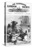 Praying to Nandi for Relief from Famine, Bengal, India, 1874-null-Stretched Canvas