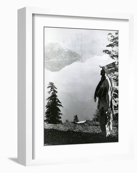 Praying to the Spirits at Crater Lake, Klamath-Edward S^ Curtis-Framed Art Print