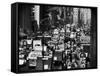 Pre-Christmas Holiday Traffic on 57th Avenue, Teeming with Double Decker Busses, Trucks and Cars-Andreas Feininger-Framed Stretched Canvas