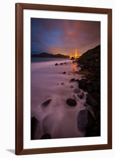 Pre Dawn Beachscape at Golden Gate Bridge, San Francisco-Vincent James-Framed Photographic Print