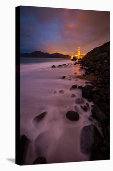 Pre Dawn Beachscape at Golden Gate Bridge, San Francisco-Vincent James-Stretched Canvas