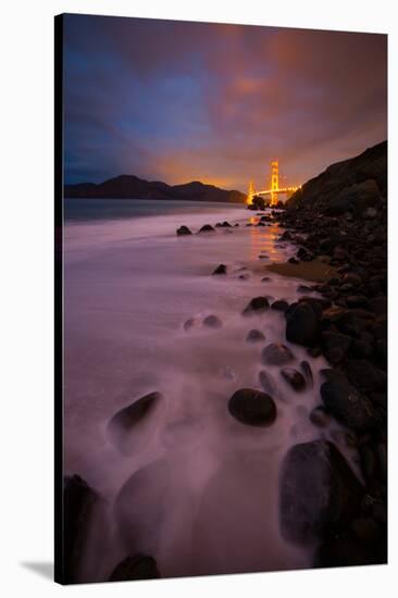 Pre Dawn Beachscape at Golden Gate Bridge, San Francisco-Vincent James-Stretched Canvas