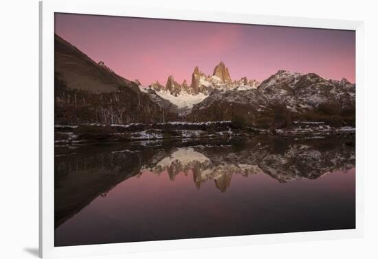 Pre dawn colours with reflection of Mount Fitz Roy, Los Glaciares National Park, Argentina-Ed Rhodes-Framed Photographic Print