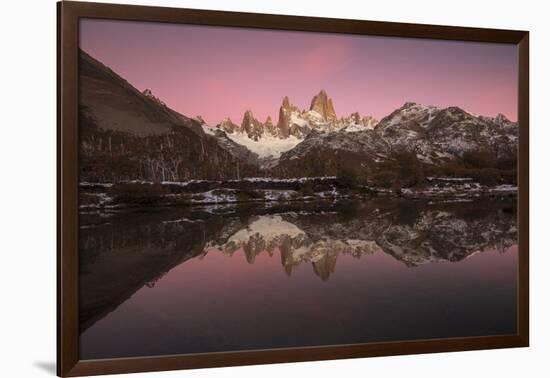 Pre dawn colours with reflection of Mount Fitz Roy, Los Glaciares National Park, Argentina-Ed Rhodes-Framed Photographic Print