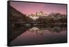 Pre dawn colours with reflection of Mount Fitz Roy, Los Glaciares National Park, Argentina-Ed Rhodes-Framed Stretched Canvas