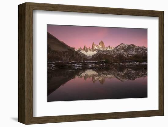 Pre dawn colours with reflection of Mount Fitz Roy, Los Glaciares National Park, Argentina-Ed Rhodes-Framed Photographic Print