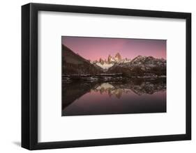 Pre dawn colours with reflection of Mount Fitz Roy, Los Glaciares National Park, Argentina-Ed Rhodes-Framed Photographic Print