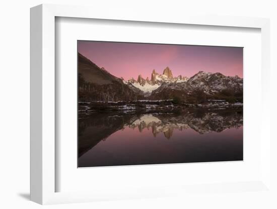 Pre dawn colours with reflection of Mount Fitz Roy, Los Glaciares National Park, Argentina-Ed Rhodes-Framed Photographic Print