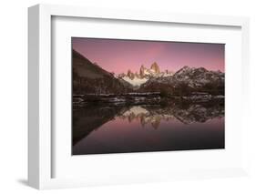 Pre dawn colours with reflection of Mount Fitz Roy, Los Glaciares National Park, Argentina-Ed Rhodes-Framed Photographic Print