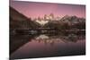 Pre dawn colours with reflection of Mount Fitz Roy, Los Glaciares National Park, Argentina-Ed Rhodes-Mounted Photographic Print