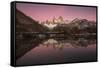 Pre dawn colours with reflection of Mount Fitz Roy, Los Glaciares National Park, Argentina-Ed Rhodes-Framed Stretched Canvas