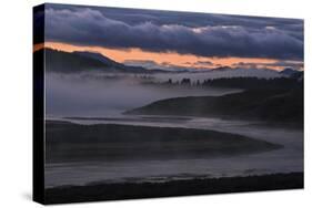 Pre Dawn Fog at Yellowstone River, Wyoming-Vincent James-Stretched Canvas