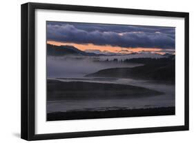 Pre Dawn Fog at Yellowstone River, Wyoming-Vincent James-Framed Photographic Print