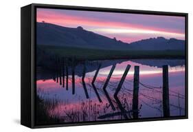 Pre Dawn Petaluma Roadside, Northern California-Vincent James-Framed Stretched Canvas