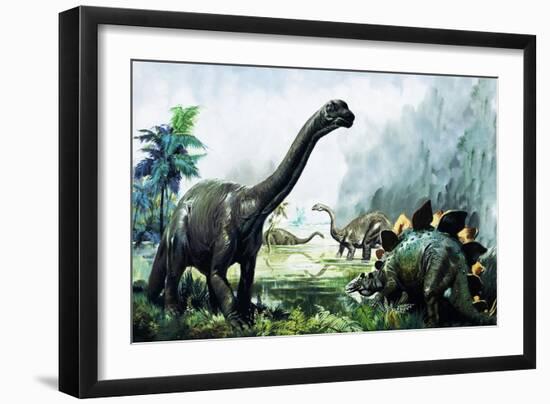 Pre-Historic Animals-David Nockels-Framed Giclee Print