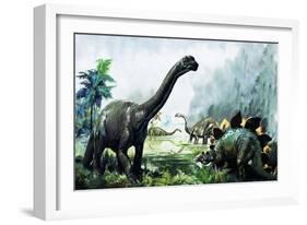 Pre-Historic Animals-David Nockels-Framed Giclee Print