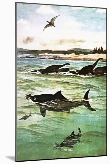 Pre-Historic Sea Creatures-English School-Mounted Giclee Print