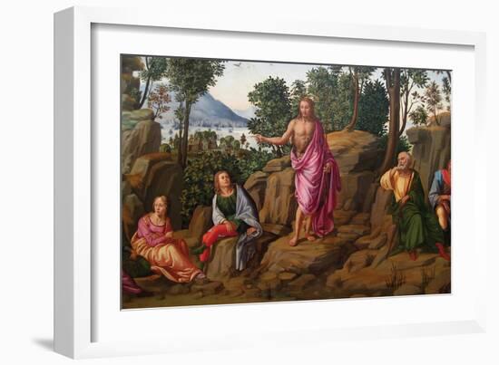 Preaching of Saint John the Baptist-Francesco Granacci-Framed Art Print