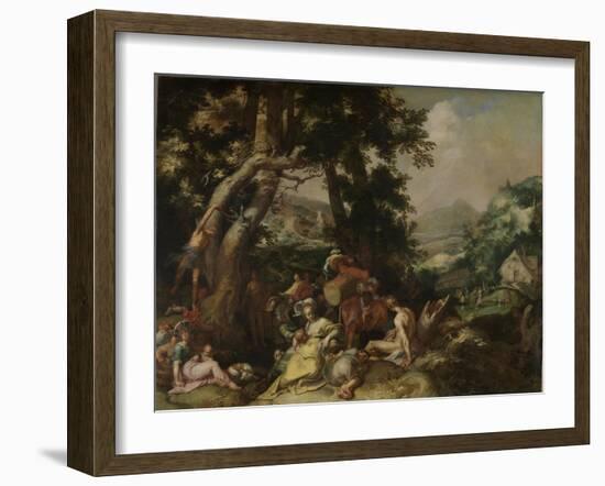 Preaching of Saint John the Baptist-Abraham Bloemaert-Framed Art Print