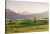 Prealps Landscape and Forggensee Lake at Sunset-Markus Lange-Stretched Canvas
