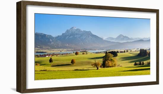 Prealps Landscape with Forggensee Lake at Sunset, Fussen, Ostallgau, Allgau Alps, Bavaria, Germany-null-Framed Photographic Print