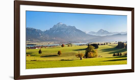 Prealps Landscape with Forggensee Lake at Sunset, Fussen, Ostallgau, Allgau Alps, Bavaria, Germany-null-Framed Photographic Print