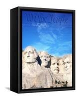 Preamble to US Constitution Above Mount Rushmore-Joseph Sohm-Framed Stretched Canvas