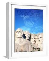 Preamble to US Constitution Above Mount Rushmore-Joseph Sohm-Framed Photographic Print