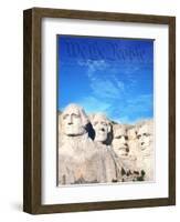 Preamble to US Constitution Above Mount Rushmore-Joseph Sohm-Framed Photographic Print