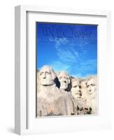 Preamble to US Constitution Above Mount Rushmore-Joseph Sohm-Framed Photographic Print