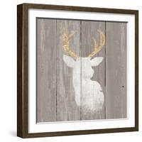 Precious Antlers II on Gray Wood-Wellington Studio-Framed Art Print